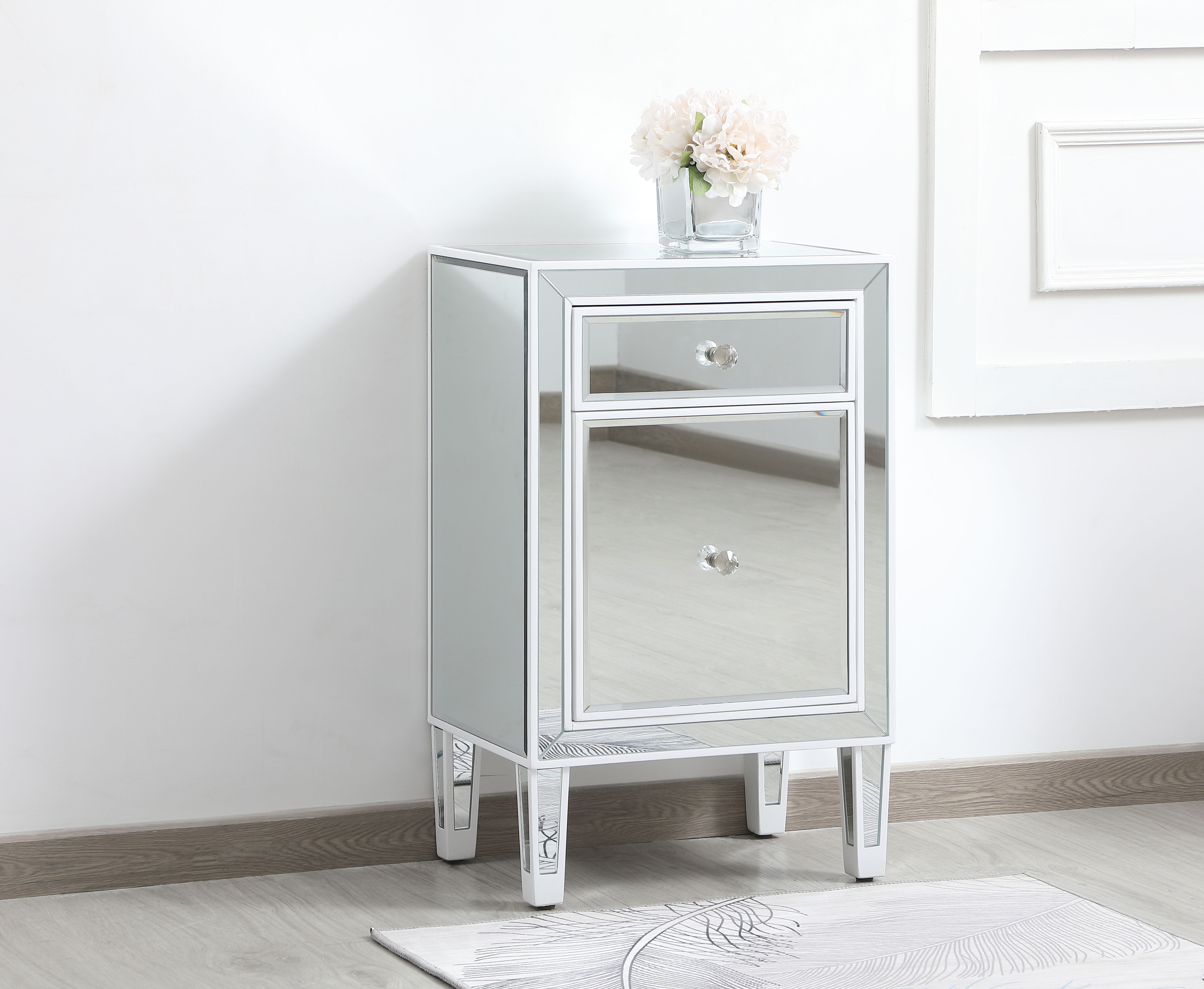 Reflexion 29 X 18 inch White Nightstand