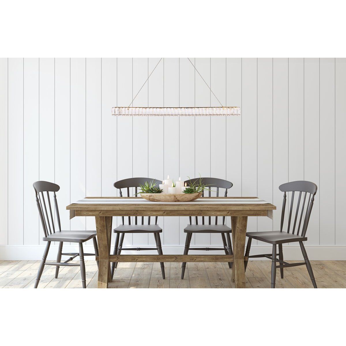 Monroe 1 Light 47 inch Gold Linear Pendant Ceiling Light