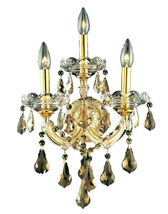Maria Theresa 3 Light 12 inch Gold Wall Sconce Wall Light in Golden Teak