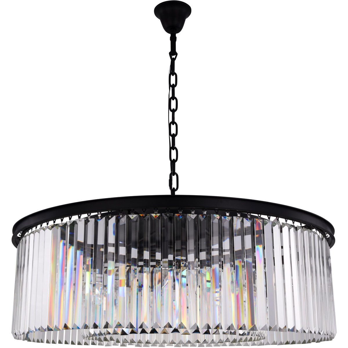Sydney 10 Light 44 inch Matte Black Chandelier Ceiling Light in Clear, Urban Classic 