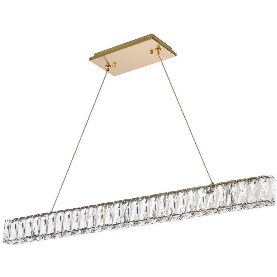 Monroe 1 Light 38 inch Gold Linear Pendant Ceiling Light