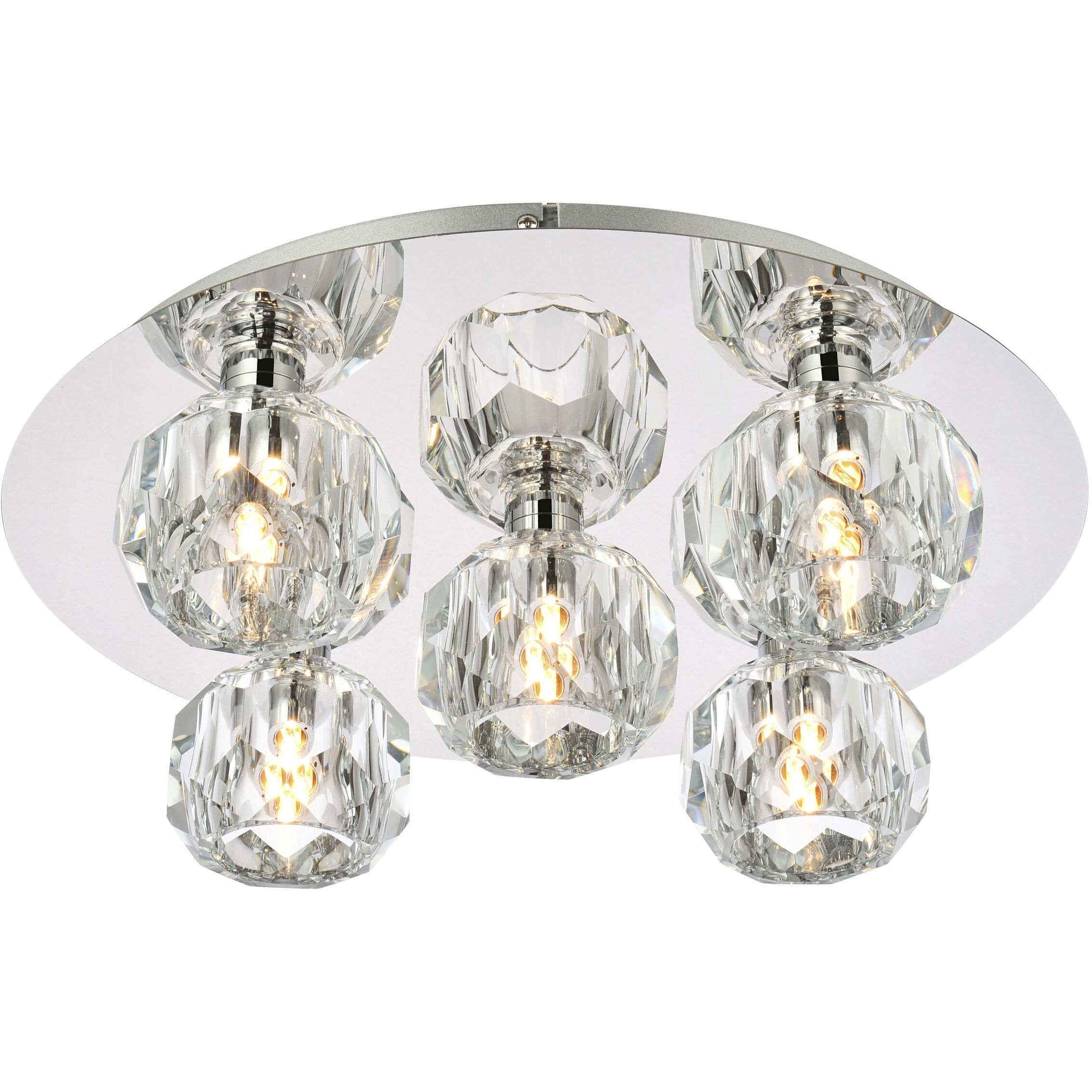 Graham 5 Light 16 inch Chrome Flush Mount Ceiling Light