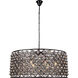 Madison 10 Light 44 inch Matte Black Pendant Ceiling Light in Silver Shade, Faceted Royal Cut, Urban Classic