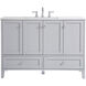 Sommerville 48 X 22 X 34 inch Grey and Brushed Nickel with Calacatta Quartz Vanity Sink Set