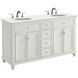 Otto 60 X 21 X 35 inch Antique White Vanity Sink Set