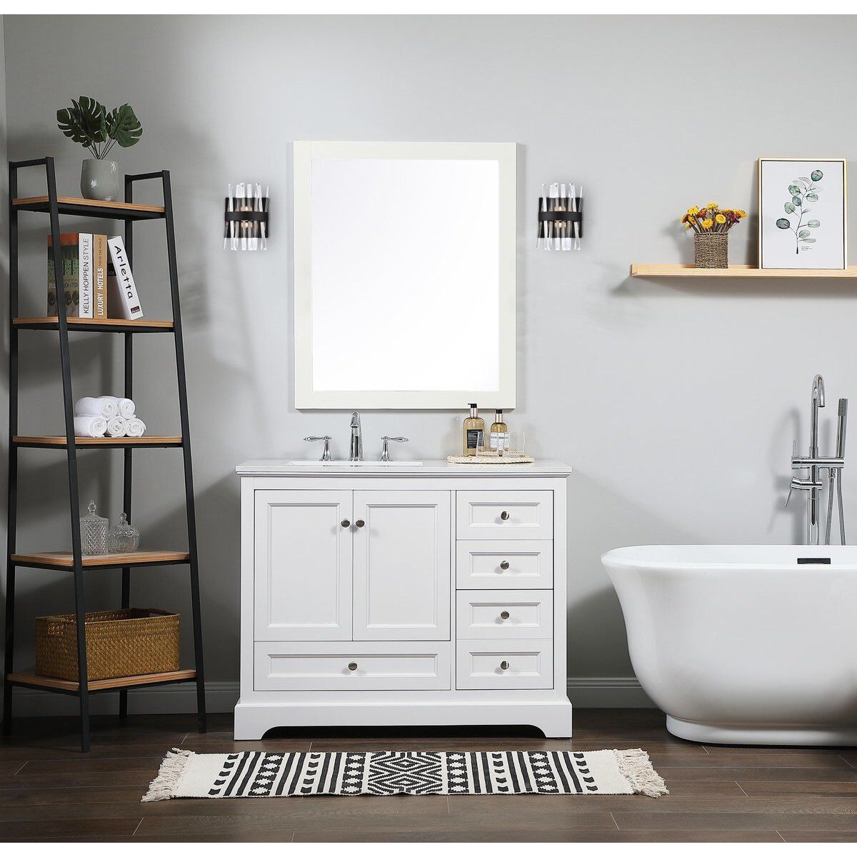 Serephina 2 Light 8 inch Black Bath Sconce Wall Light