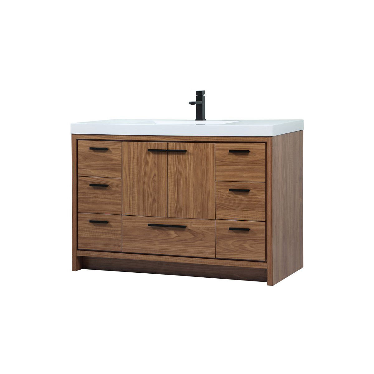 Wyatt 48 X 22 X 34 inch Walnut Brown Vanity Sink Set