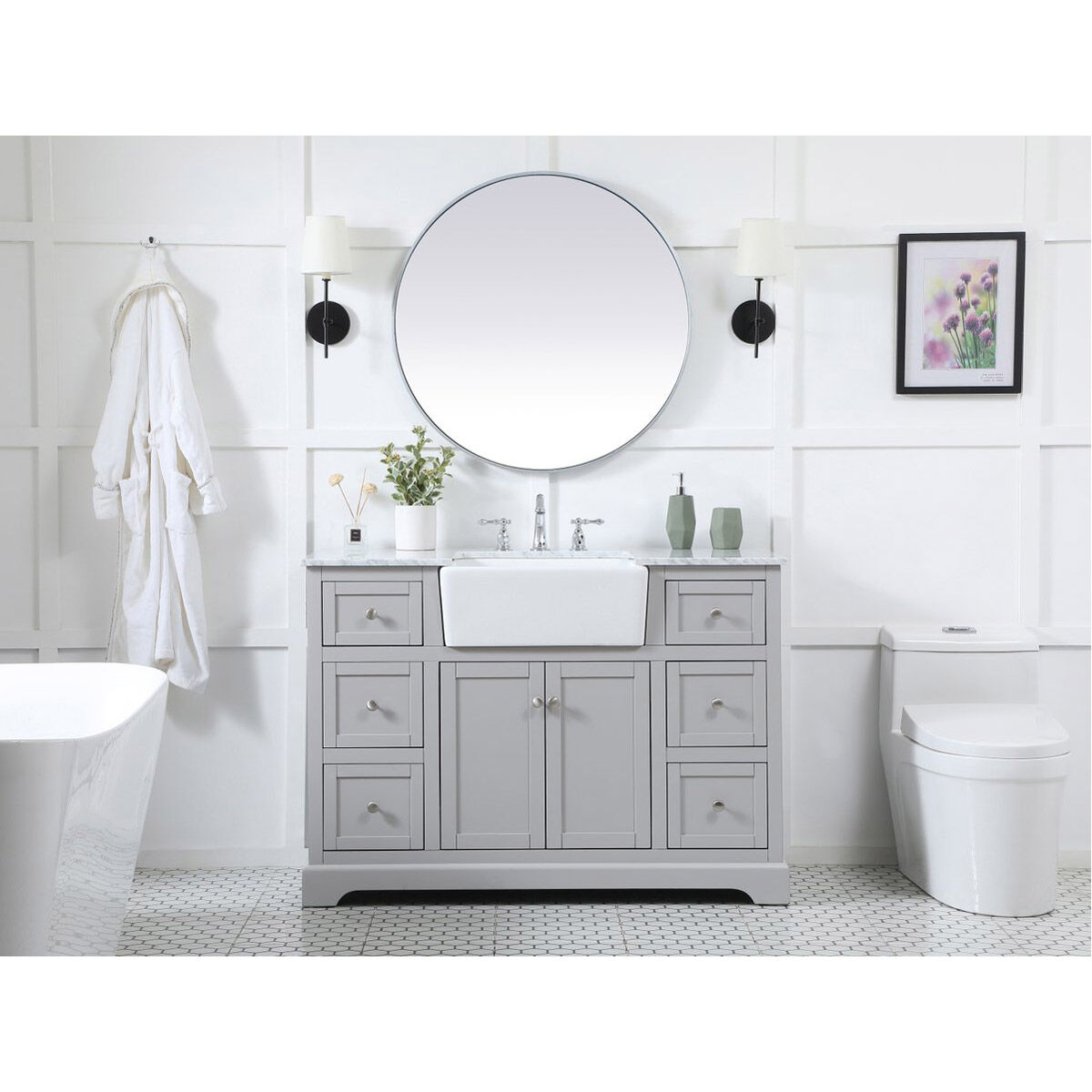 Franklin 48 X 22 X 34.75 inch Grey Bathroom Vanity Cabinet