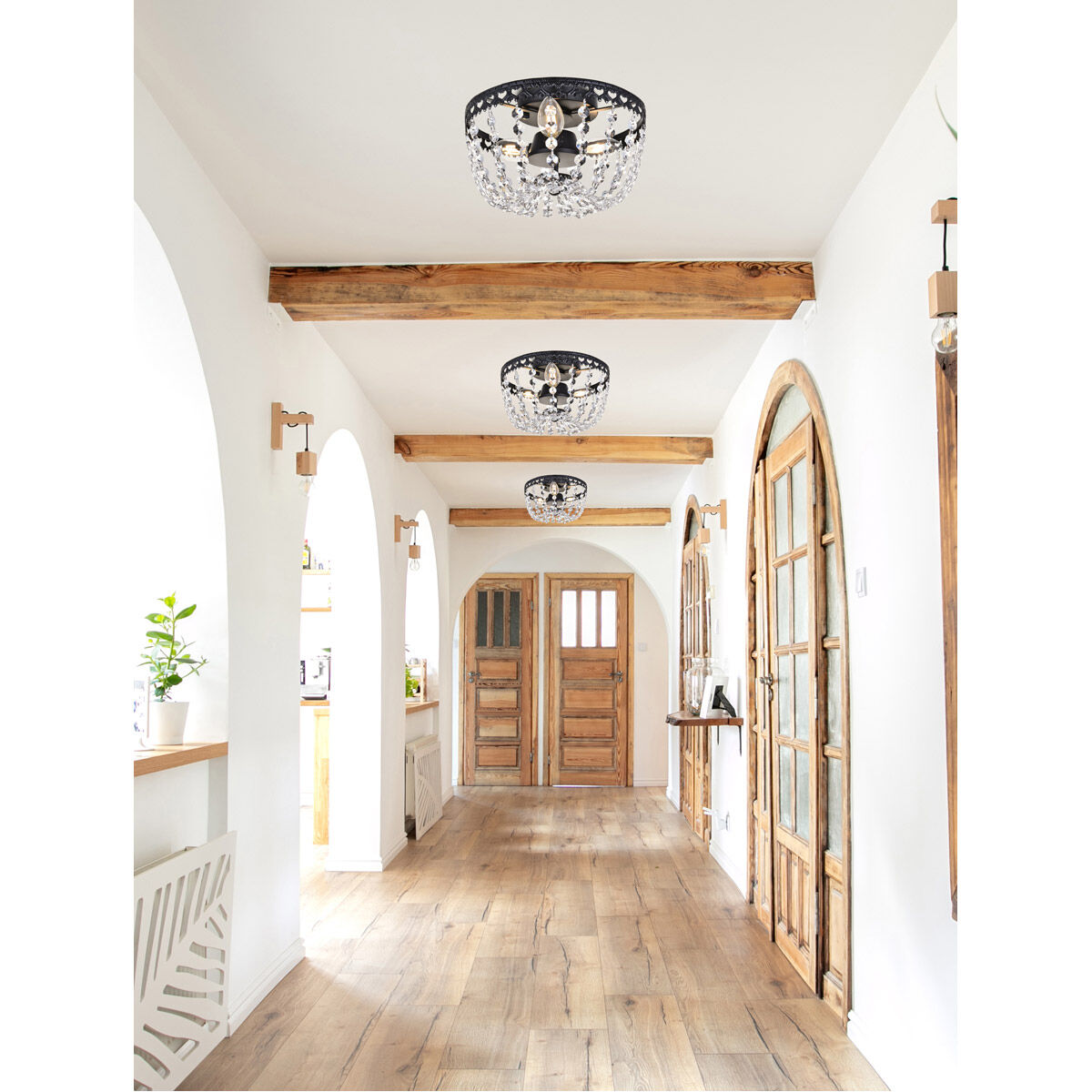 Kylie 3 Light 10 inch Black Flush Mount Ceiling Light