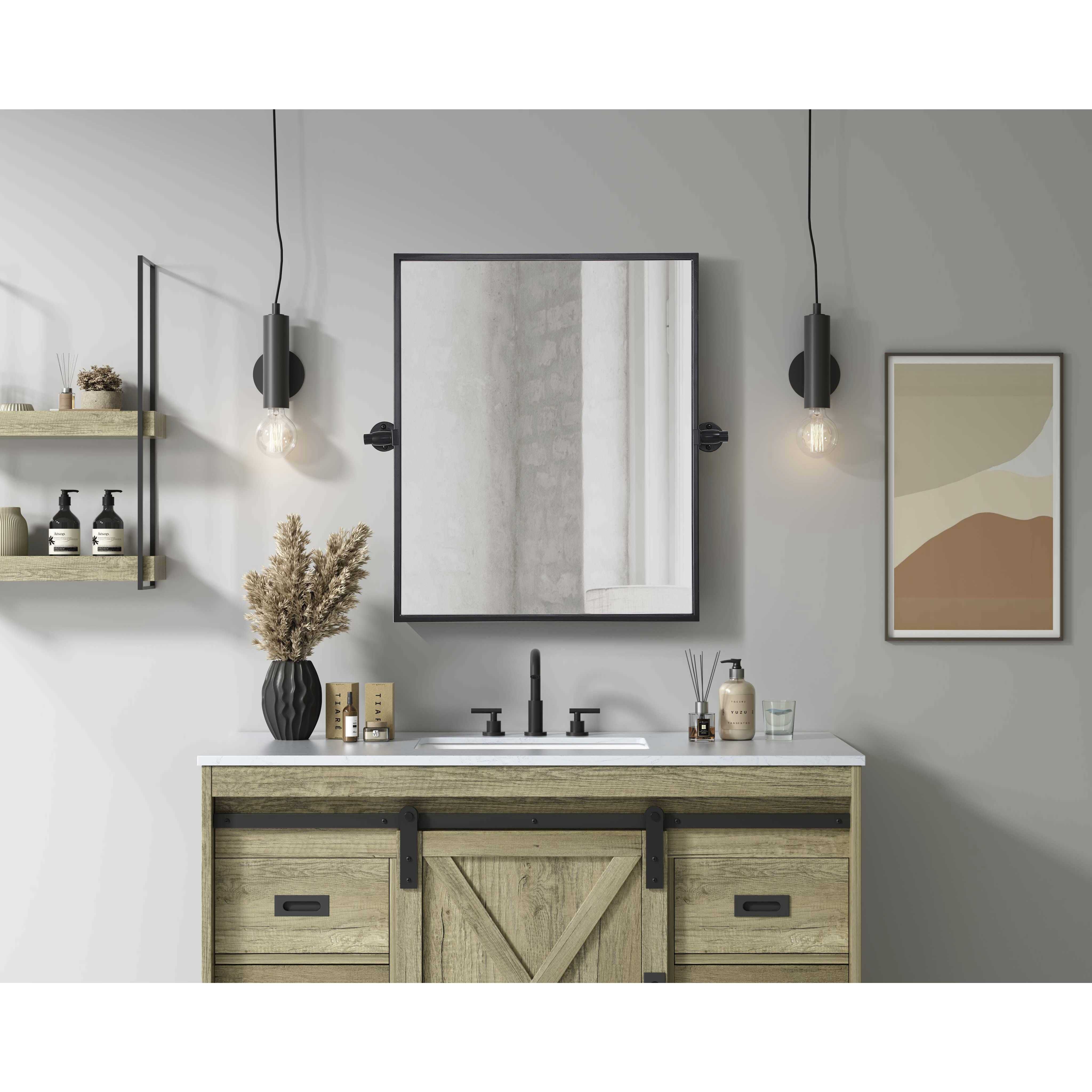 Amoura 24 X 20 inch Black Mirror