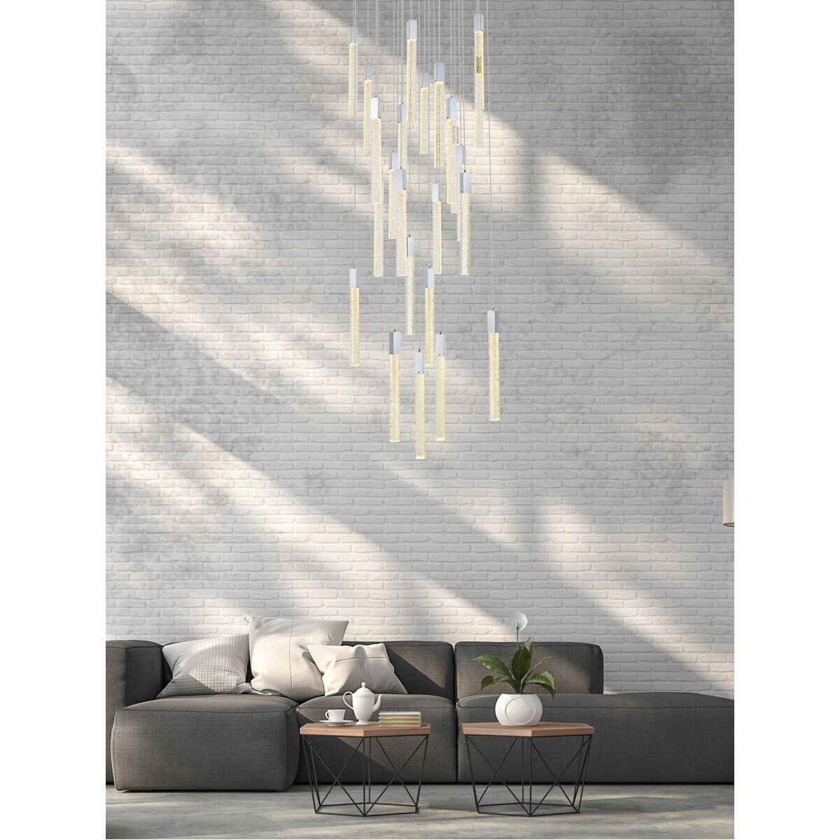 Weston 25 Light 42 inch Chrome Pendant Ceiling Light