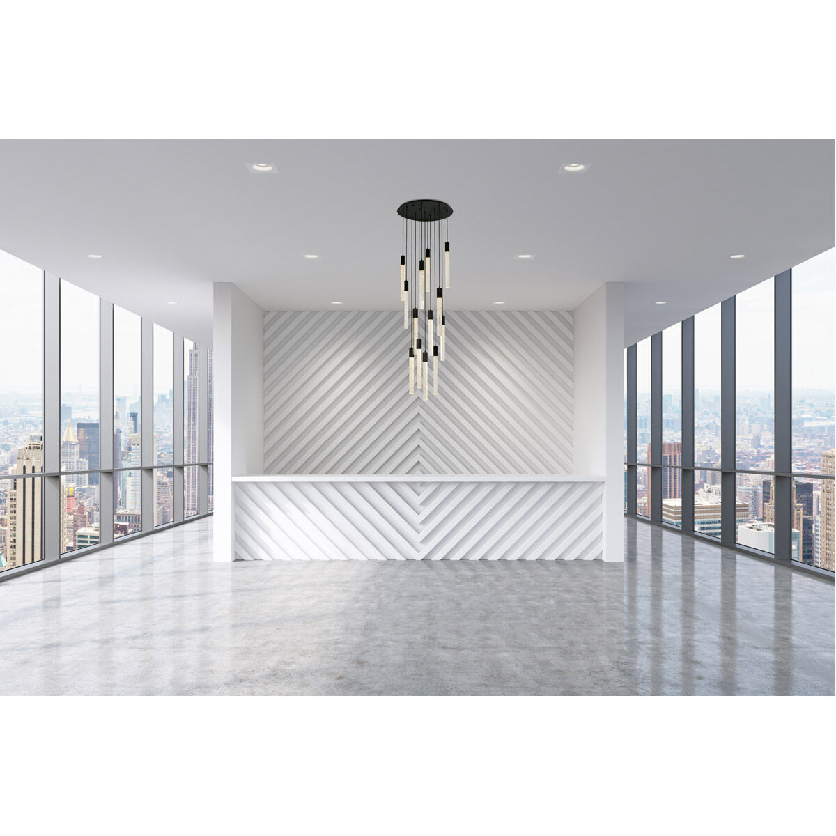 Weston 13 Light 30 inch Black Pendant Ceiling Light