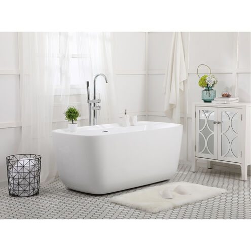 Calum Glossy White and Chrome Bathtub