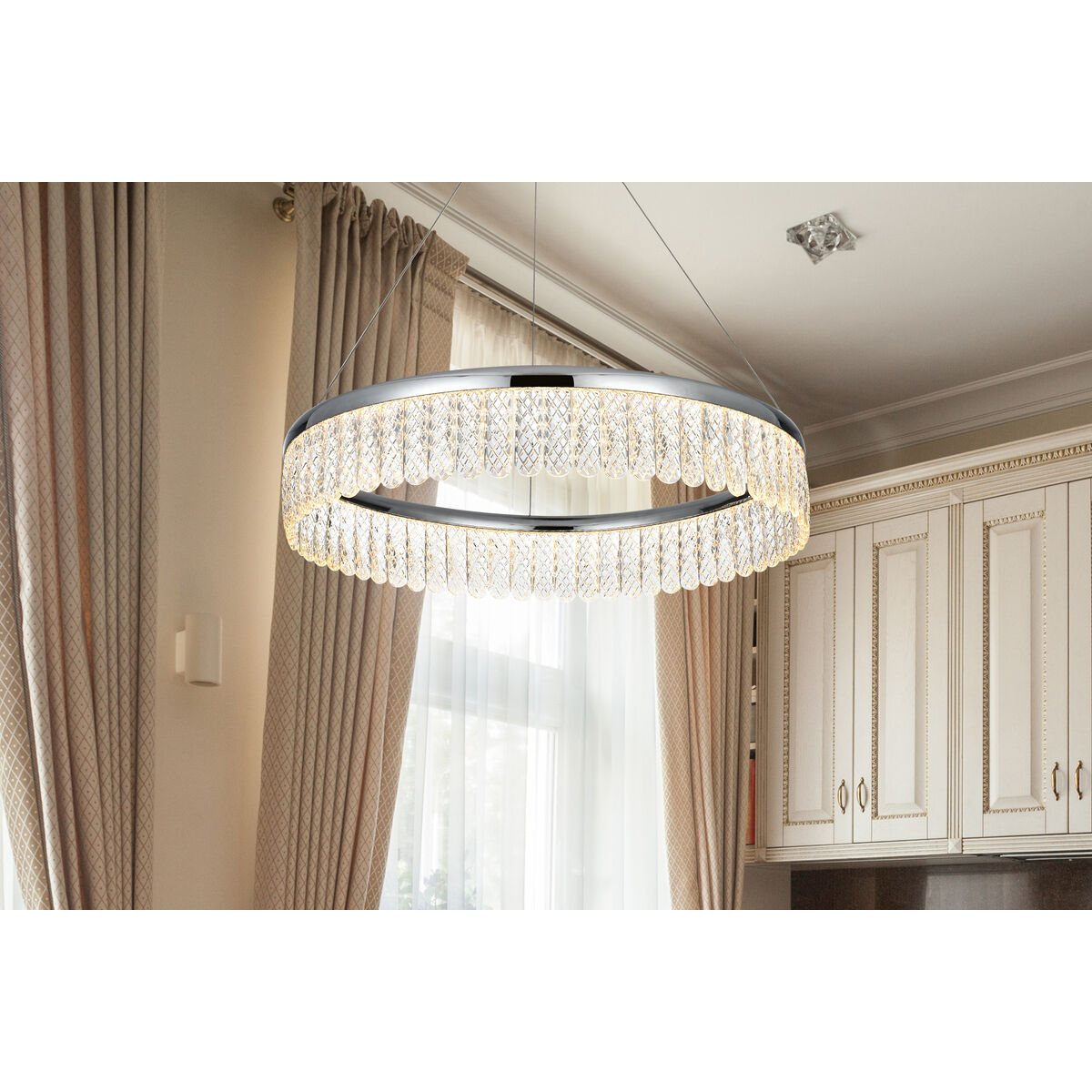 Rune 1 Light 24 inch Chrome Chandelier Ceiling Light