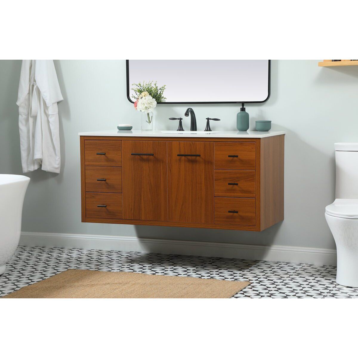 Cyrus 48 X 22 X 34 inch Teak Vanity Sink Set