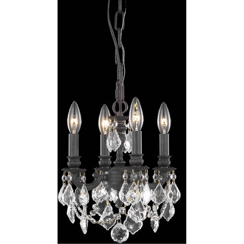 Lillie 4 Light 10 inch Dark Bronze Pendant Ceiling Light in Clear, Royal Cut