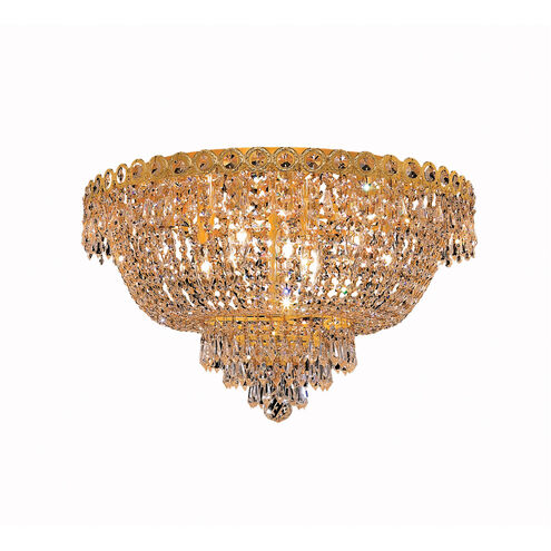 Century 9 Light 20 inch Gold Flush Mount Ceiling Light in Royal Cut