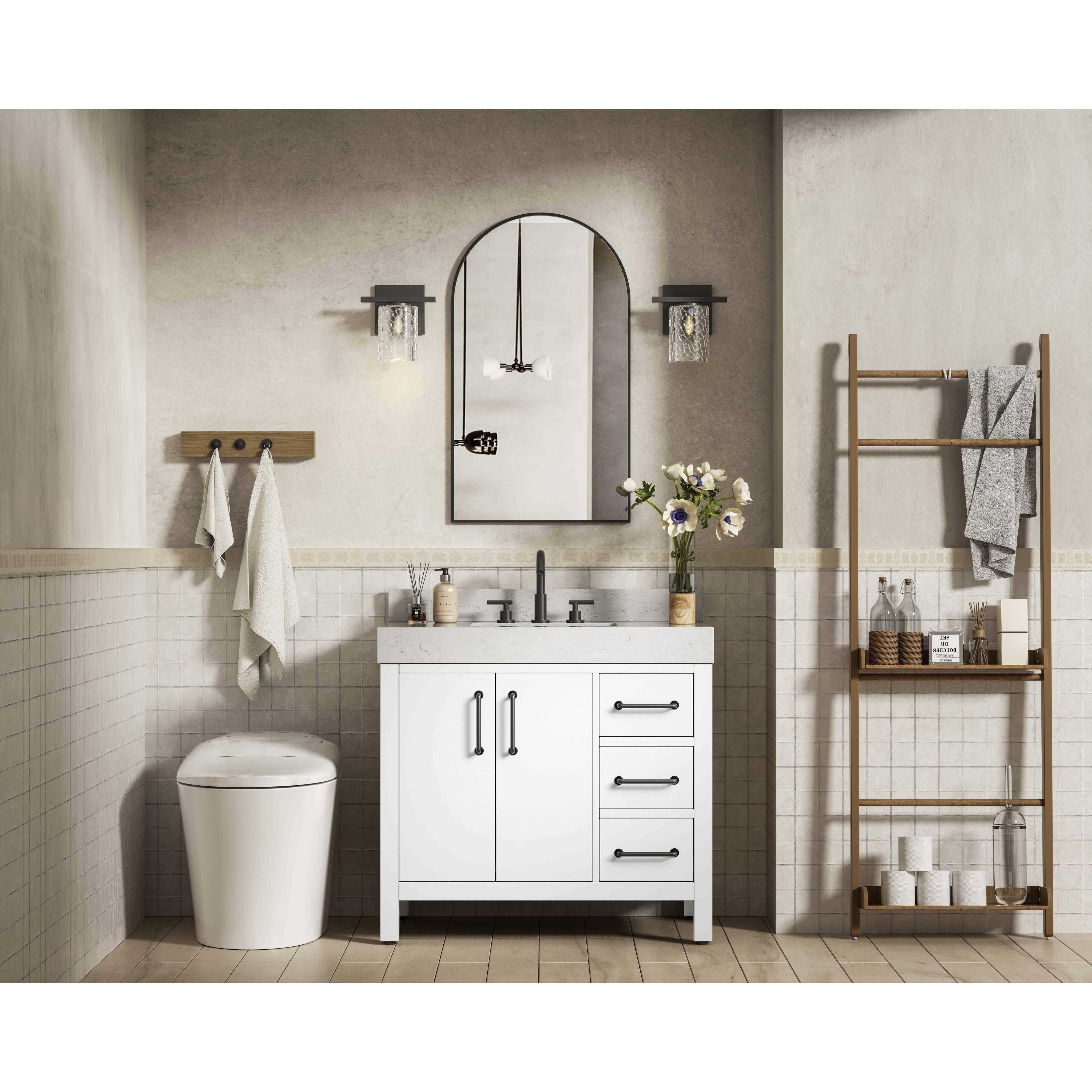 Nathan 36 X 34 inch White Bathroom Vanity Cabinet