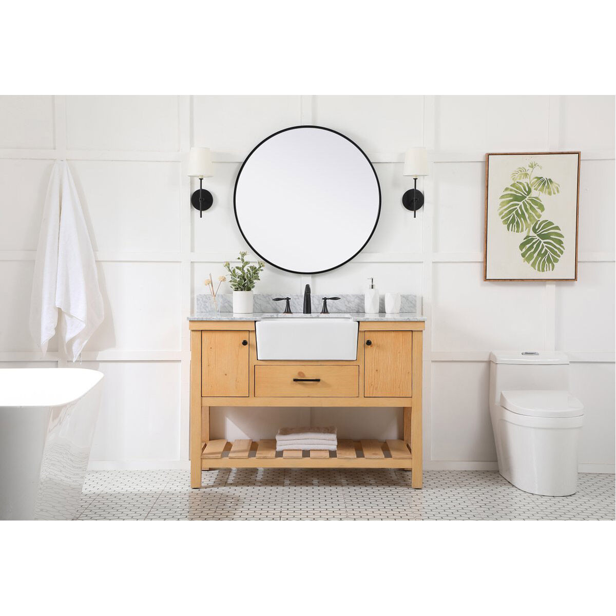 Clement 48 X 22 X 34 inch Natural Wood Bathroom Vanity Cabinet