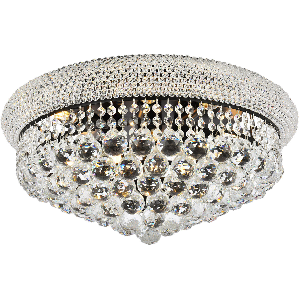 Primo 10 Light 20 inch Black and Clear Flush Mount Ceiling Light