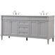 Bennett 72 X 21 X 35 inch Grey Vanity Sink Set