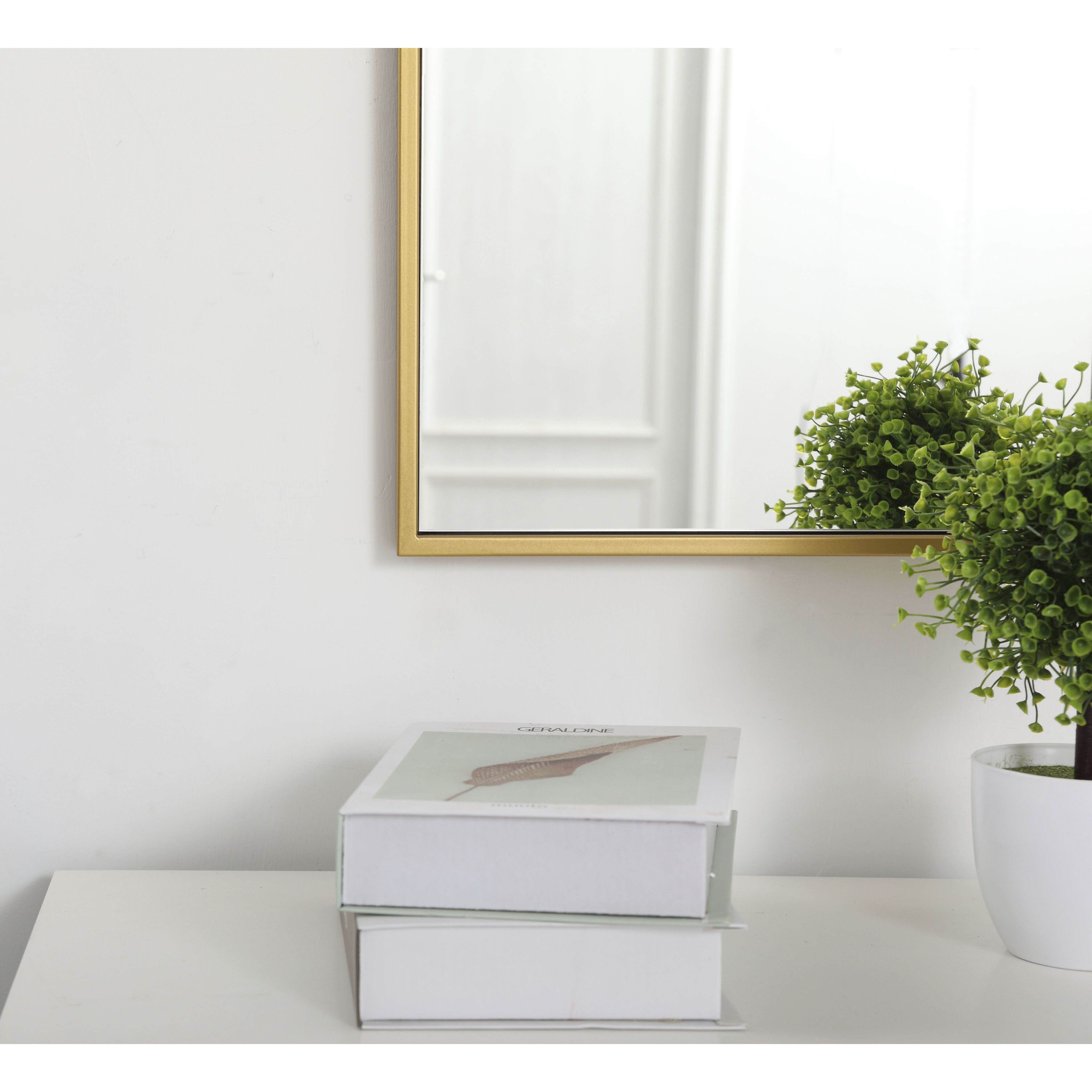 Monet 36 X 14 inch Brass Wall Mirror