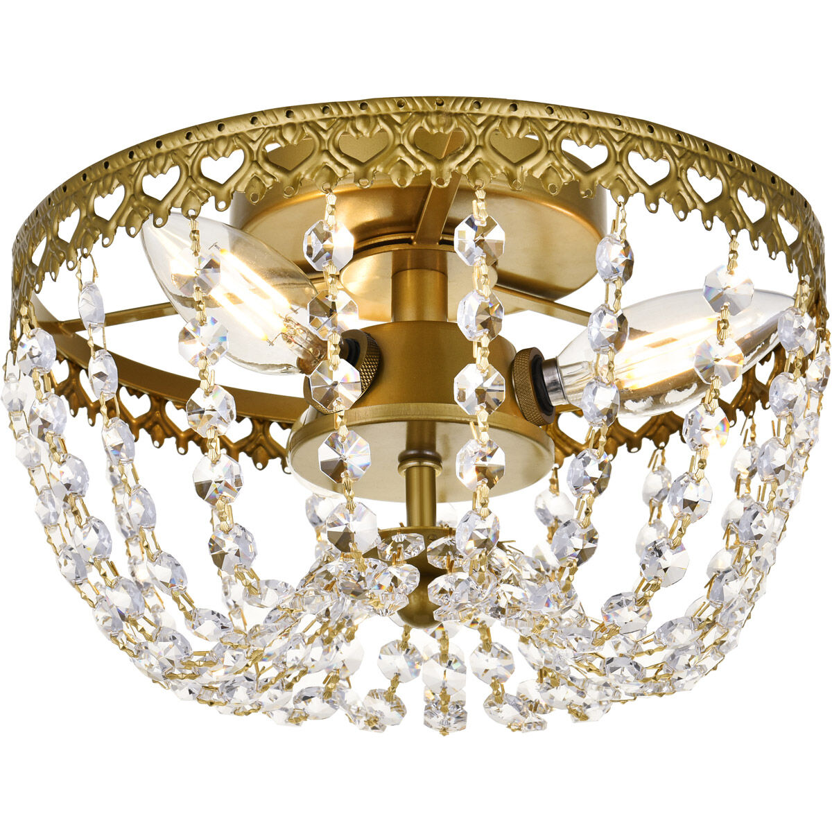 Kylie 3 Light 10 inch Brass Flush Mount Ceiling Light
