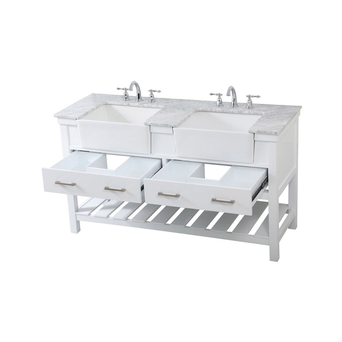 Clement 60 X 22 X 34 inch White Bathroom Vanity Cabinet