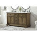 Americana 60 X 22 X 35 inch Driftwood Vanity Sink Set