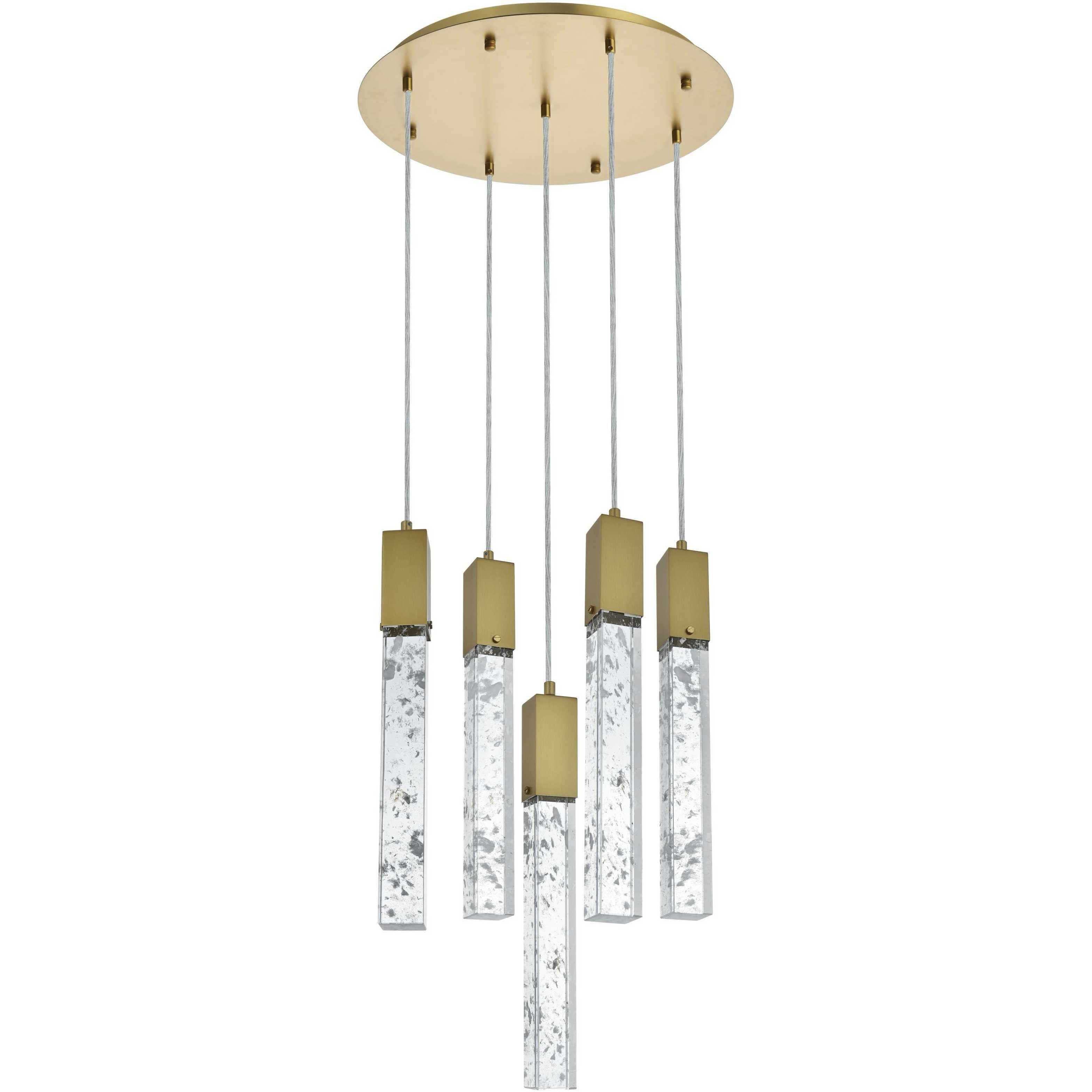 Aurora 5 Light 20 inch Satin Gold Chandelier Ceiling Light