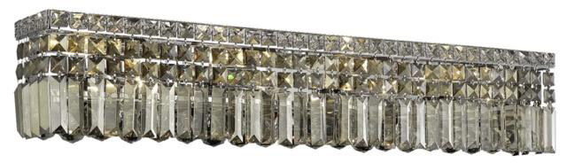 Maxime 8 Light 36 inch Chrome Vanity Light Wall Light in Golden Teak, Royal Cut