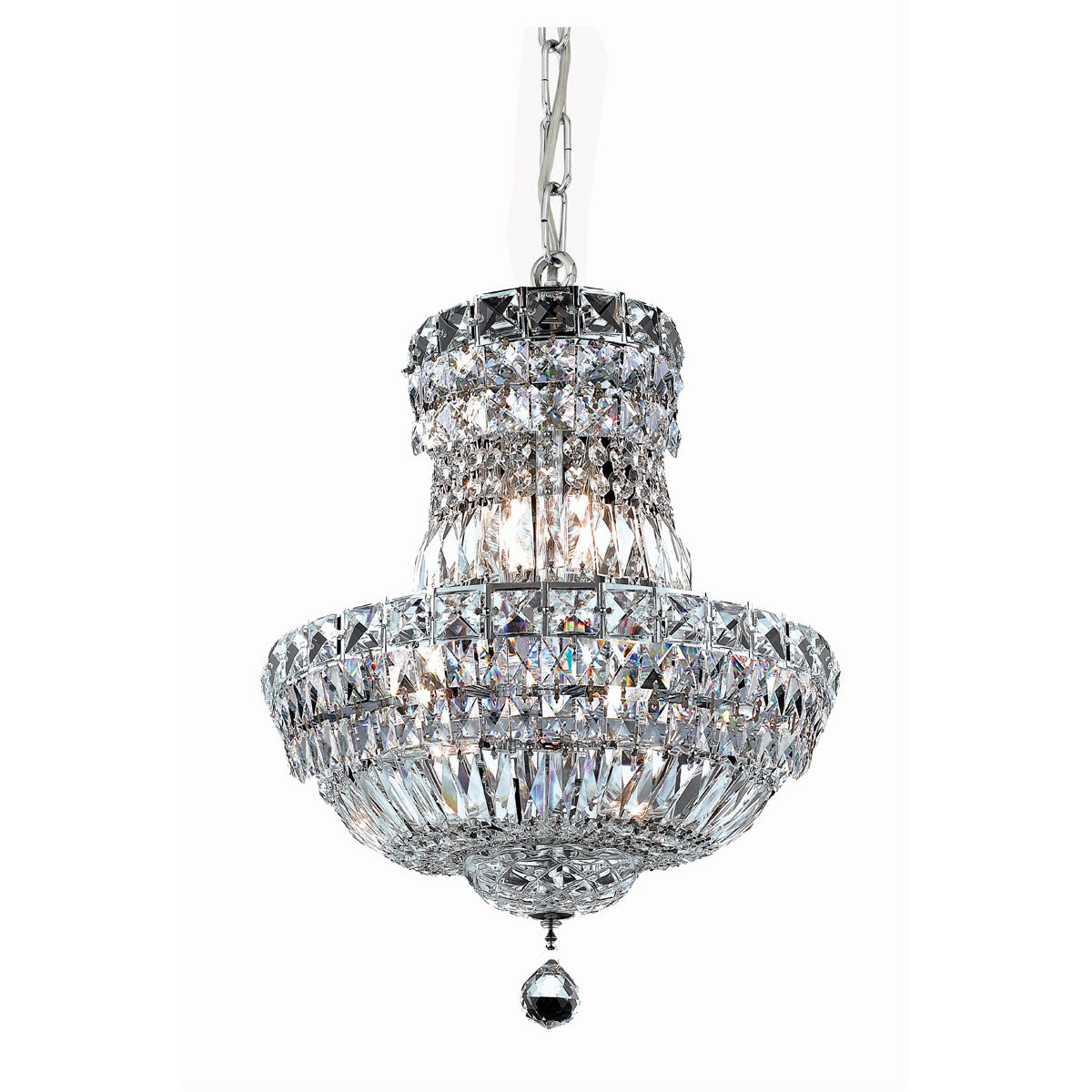 Tranquil 6 Light 14 inch Chrome Pendant Ceiling Light in Royal Cut