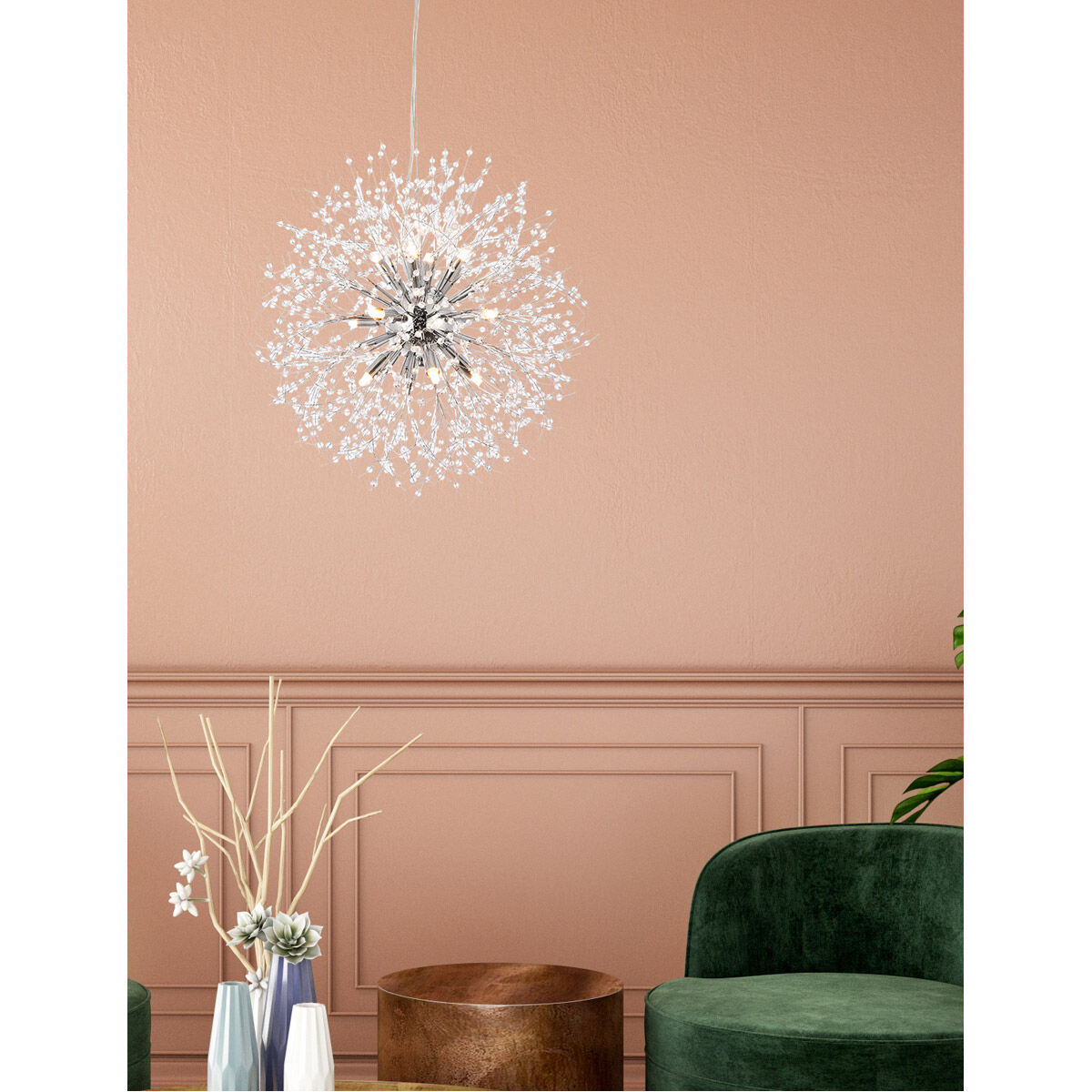 Solace 12 Light 24 inch Chrome Pendant Ceiling Light