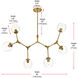 Cavoli 6 Light 28 inch Brass Chandelier Ceiling Light