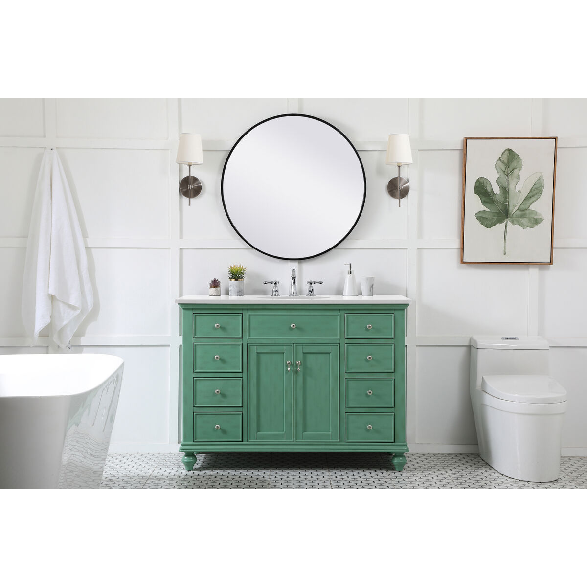 Otto 48 X 21 X 35 inch Vintage Mint Vanity Sink Set