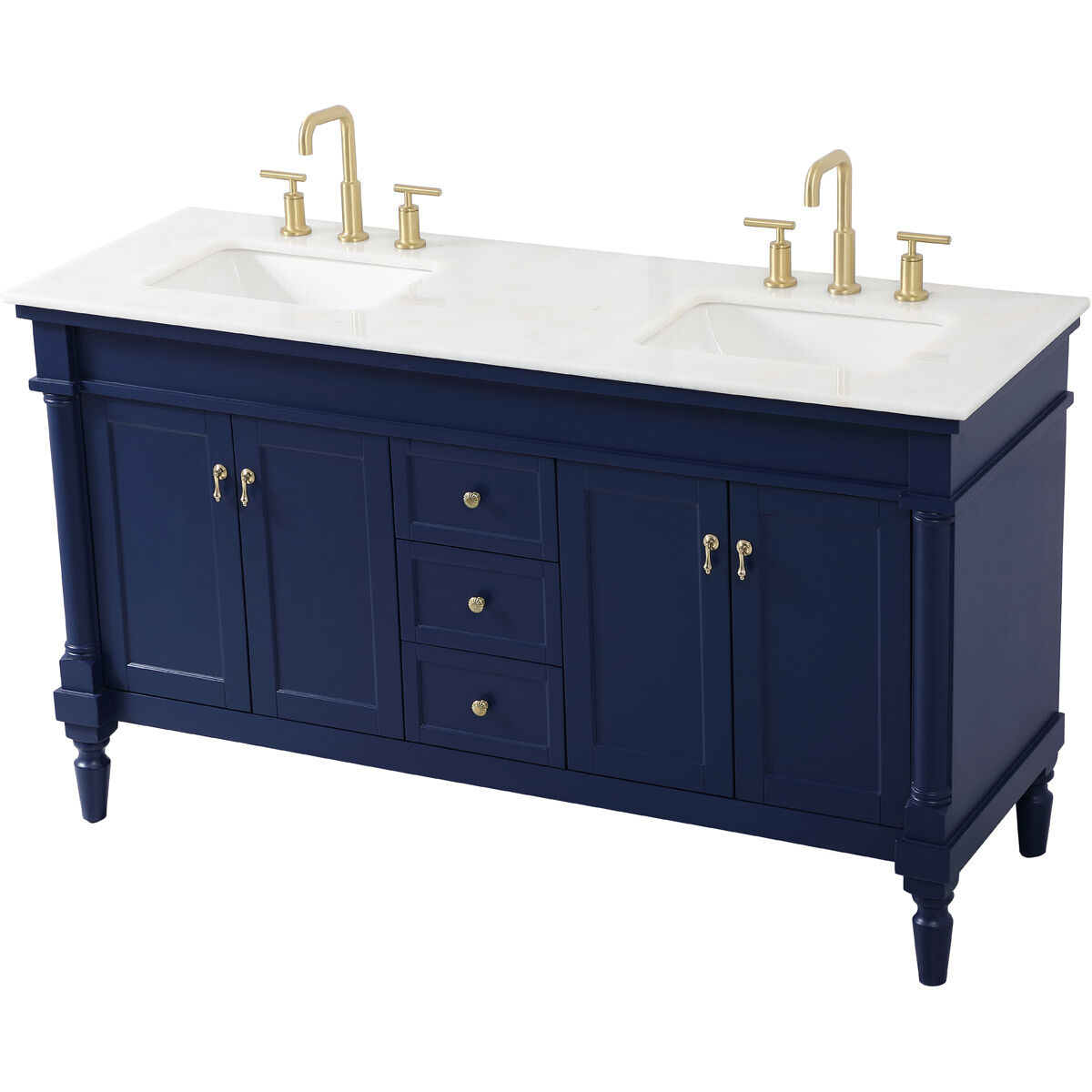 Lexington 60 X 21.5 X 35 inch Blue Vanity Sink Set