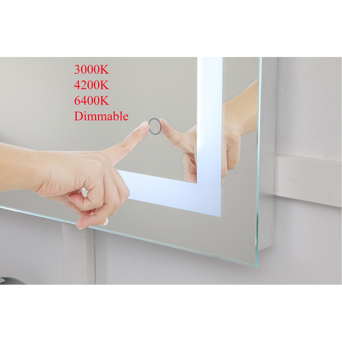 Helios 40 X 24 inch Silver Lighted Wall Mirror