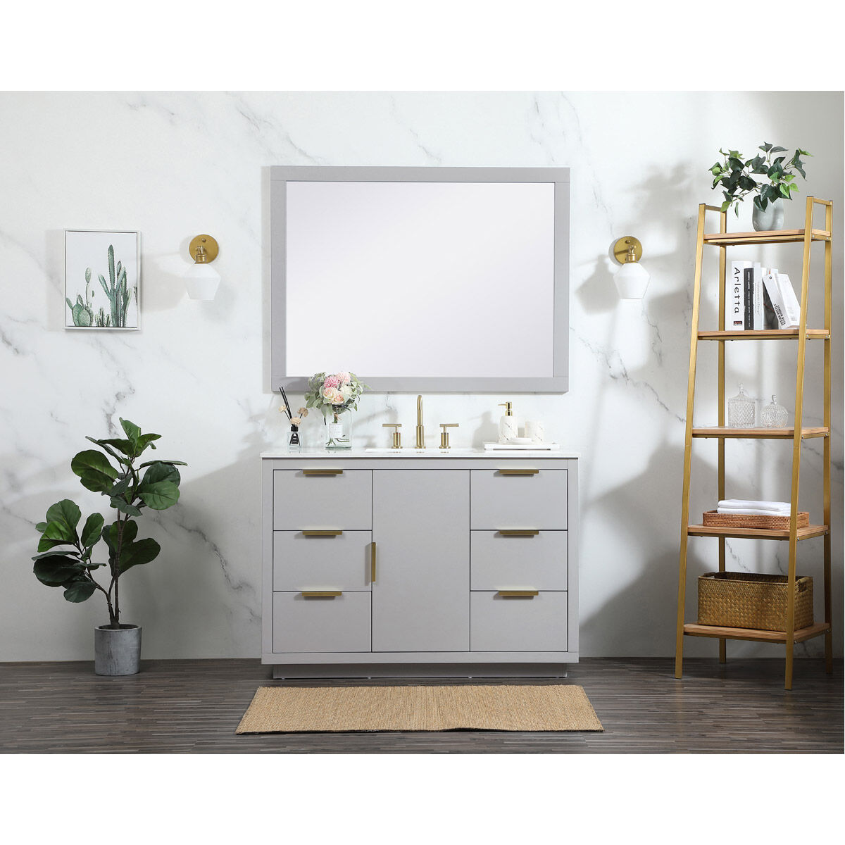 Blake 48 X 22 X 34 inch Grey Vanity Sink Set