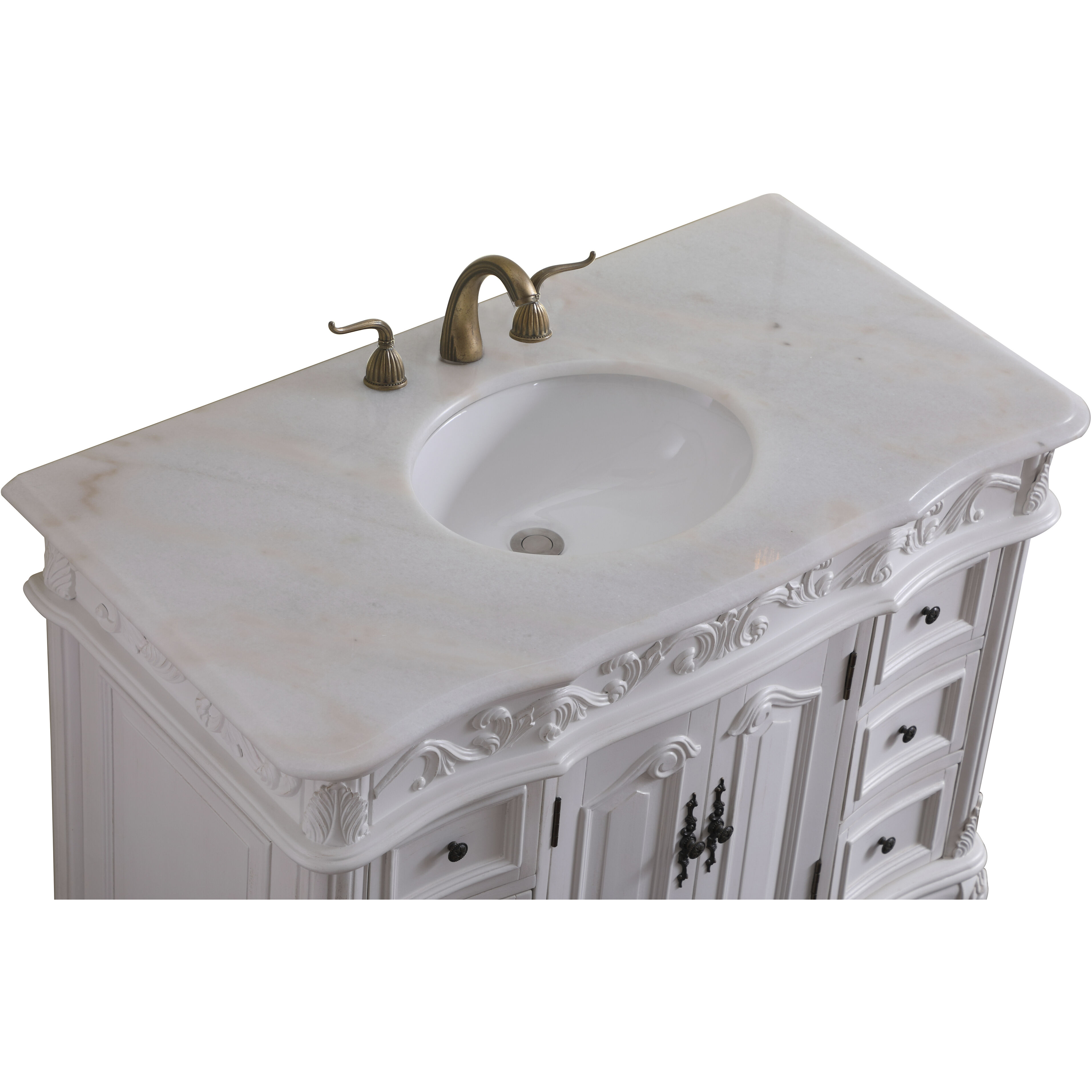 Oakland 84 X 22 X 72 inch Antique White Vanity Sink Set