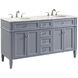 Park Avenue 60 X 35 inch Grey with Carrara White Marble Vanity Set in Gray