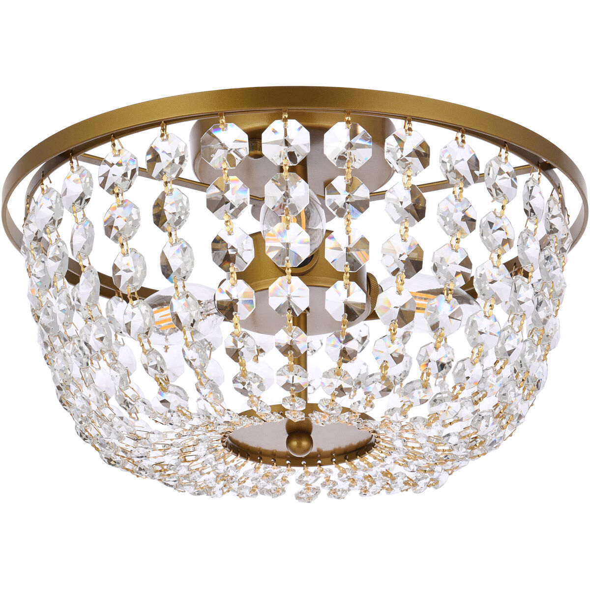 Cora 3 Light 13 inch Brass Flush Mount Ceiling Light