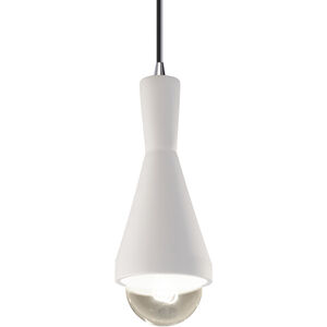 Radiance Collection 1 Light 5 inch Concrete with Matte Black Pendant Ceiling Light