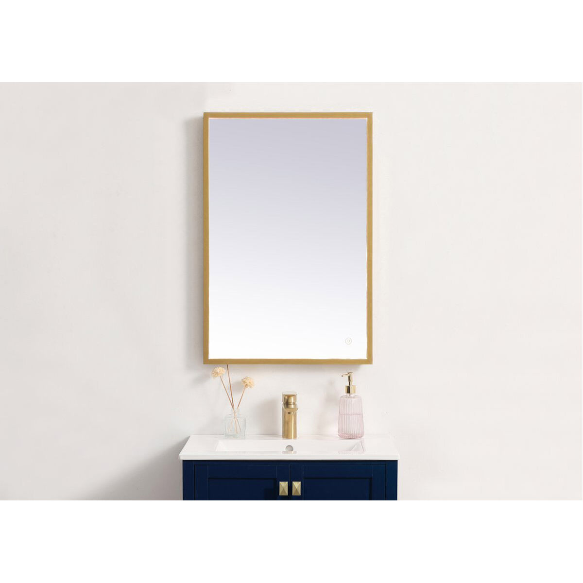 Pier 30 X 18 inch Brass LED Mirror