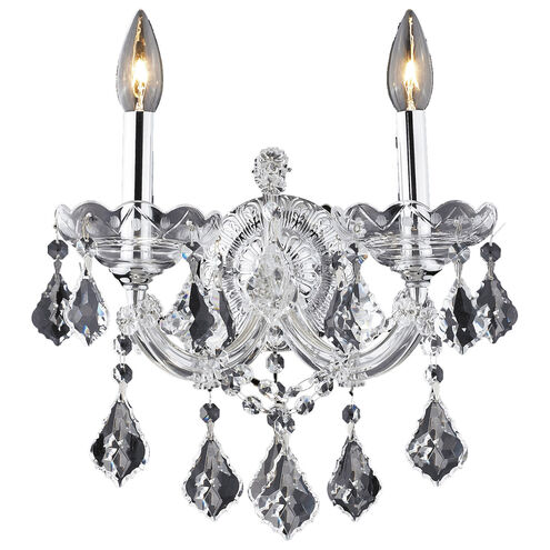 Maria Theresa 2 Light 12 inch Chrome Wall Sconce Wall Light in Clear, Royal Cut