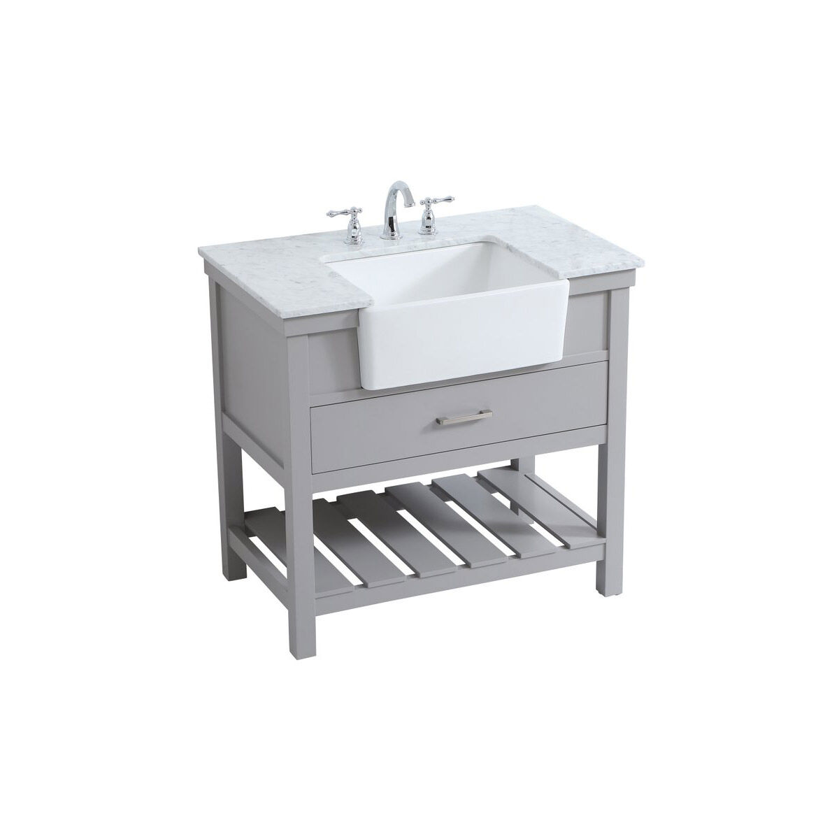 Clement 36 X 22 X 34 inch Grey Bathroom Vanity Cabinet