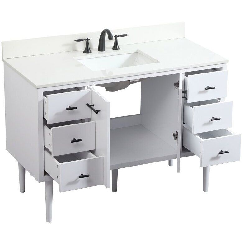 Cyrus 48 X 22 X 33.5 inch White Vanity Sink Set in Included