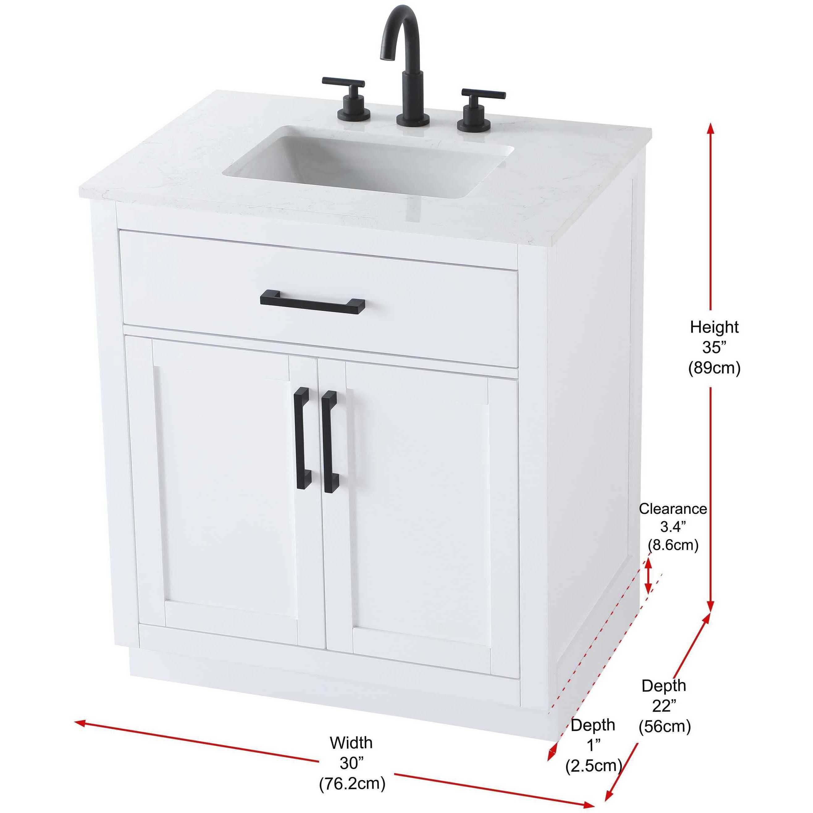 Alden 30 X 35 inch White Bathroom Vanity Cabinet