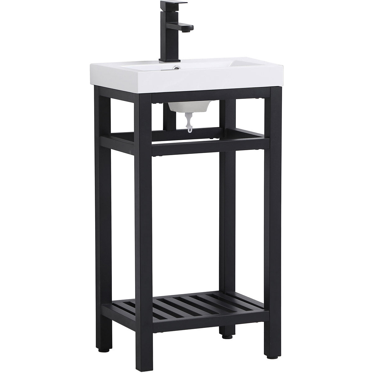 Raya 18 X 13.5 X 34 inch Black and White Vanity Sink Set