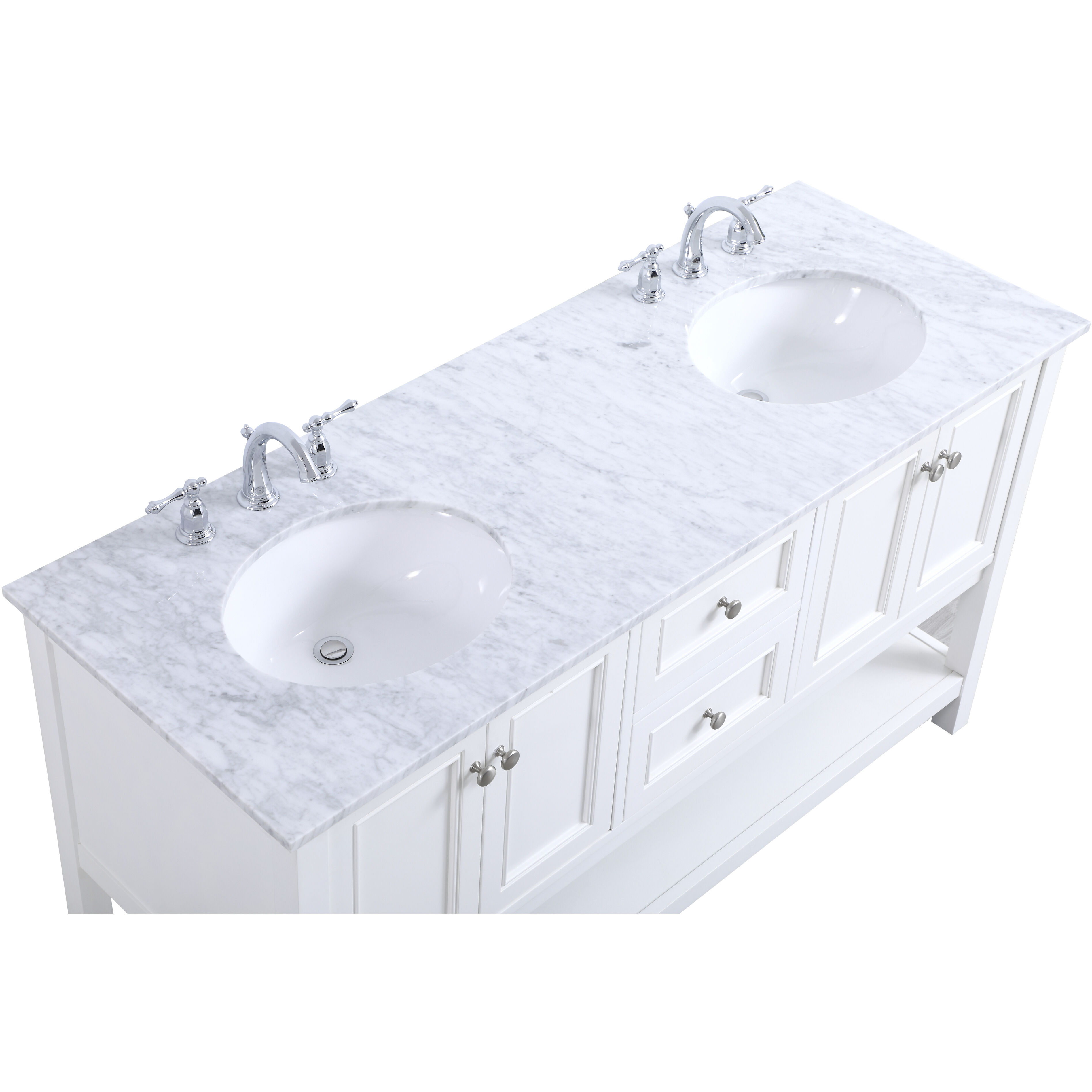 Metropolis 60 X 22 X 34 inch White Vanity Sink Set