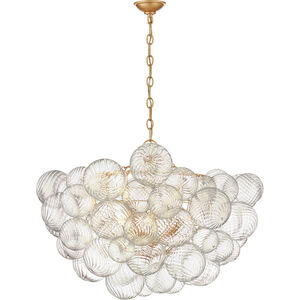 Julie Neill Talia 8 Light 33 inch Gild and Clear Swirled Glass Chandelier Ceiling Light, Large